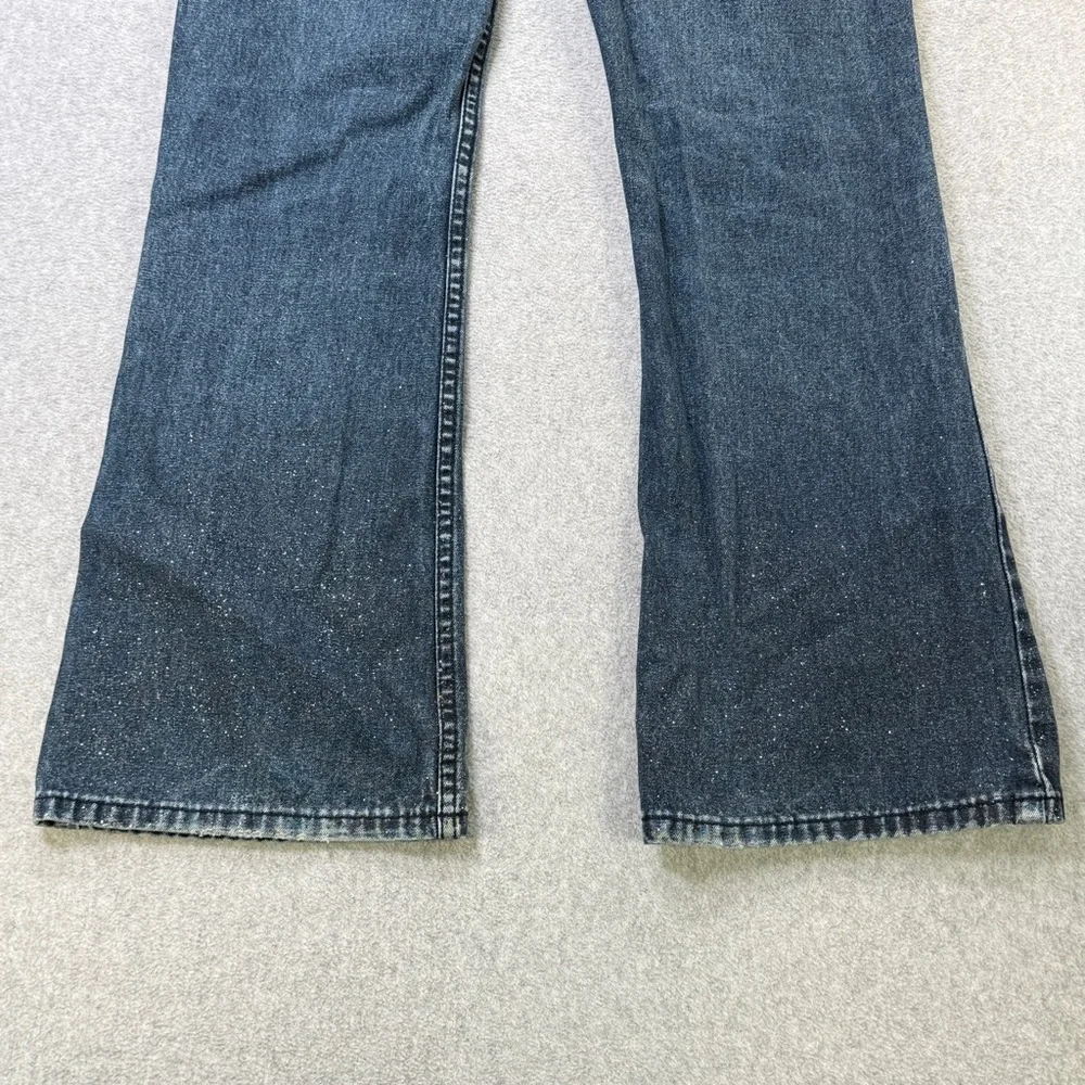 GAP Kids Flare Jeans 14 Regular Blue Denim‎ Glitter Hem Y2K Style
